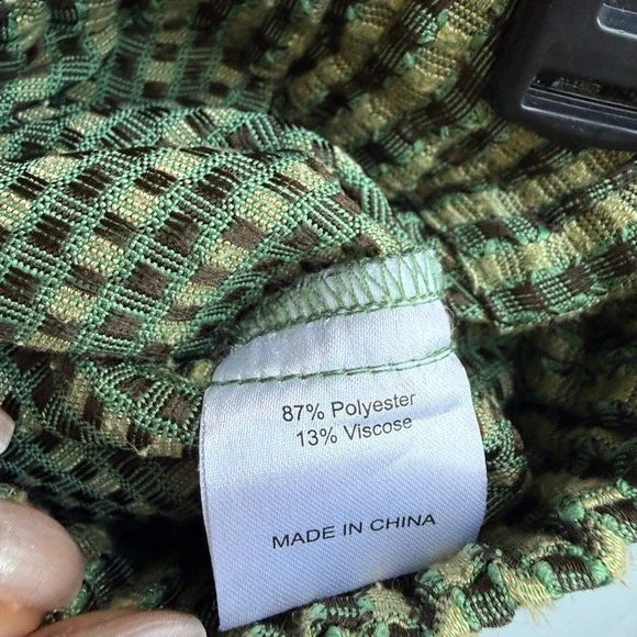 Shades of Grey by Micah Cohen sz S Womens Small Green Gingham Textured Shorts - Picture 6 of 7